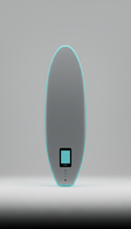 Minimalist Electric Surfboard Steel Grey with Sky Blue Accent